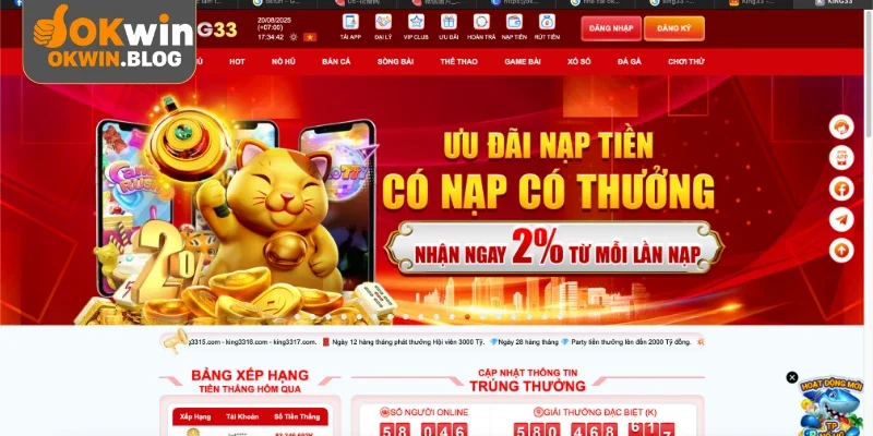 KING33 hợp tác phát triển cùng OKWIN